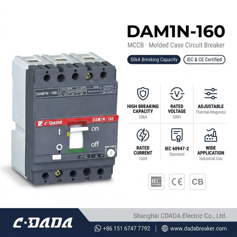CDADA Tu DAM1N-160 160A Agbara-giga silẹ MCCB Fifọ Circuit