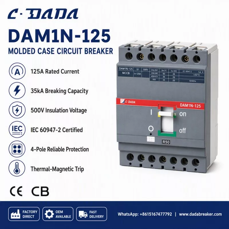 Ni idaniloju Iduroṣinṣin Pipin Pipin: C·DADA DAM1N-125 MCCB Solusan